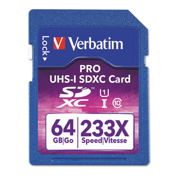 Verbatim® 64gb Pro 600x Sdxc Memory Card, Uhs-i V30 U3 Class 10 freeshipping - TVN Wholesale